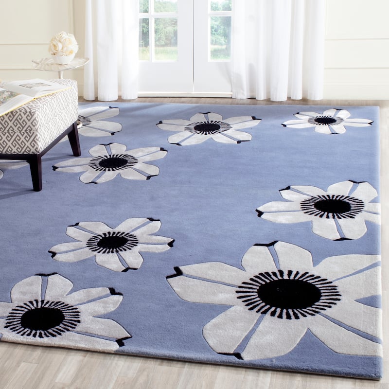 SAFAVIEH Handmade Allure Kondzha Modern Floral Wool Rug - 8' x 10' - Blue