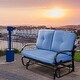 preview thumbnail 8 of 10, Costway Glider Outdoor Patio Rocking Bench Loveseat Cushioned Seat