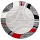preview thumbnail 7 of 5, SAFAVIEH Skyler Jentje Mid-Century Modern Rug 6'7" Round - Grey/Red - Round