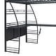 preview thumbnail 23 of 43, High Loft Bed with L-Shaped Desk and Storage Shelves, Metal Platform Bed with Curved Guardrail, USB Ports and Wireless Charging
