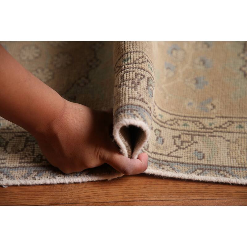 Brown Tabriz Persian Antique Area Rug Hand-knotted Wool Carpet - 9'6" x 12'9"