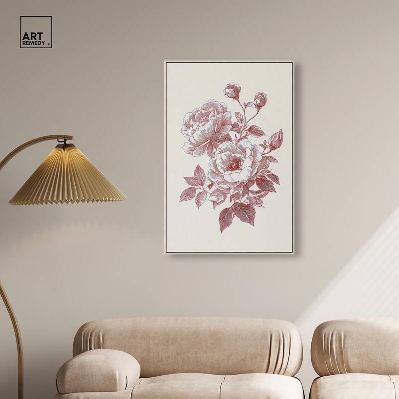 Breezy Red Pencil Blooms Canvas by Art Remedy