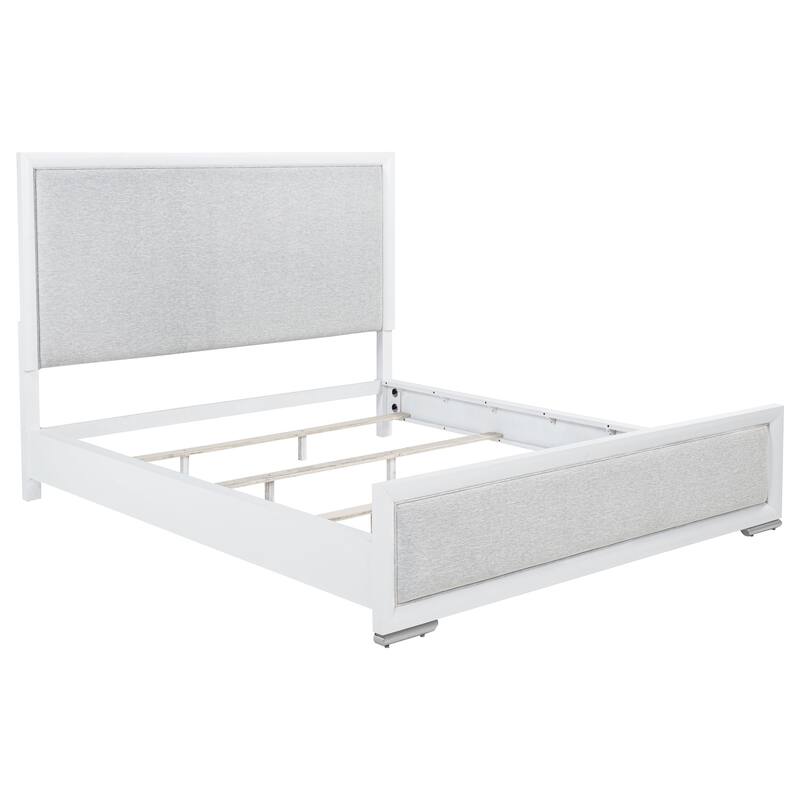 Gracemont 57-inch Panel Bed Grey and White - California King