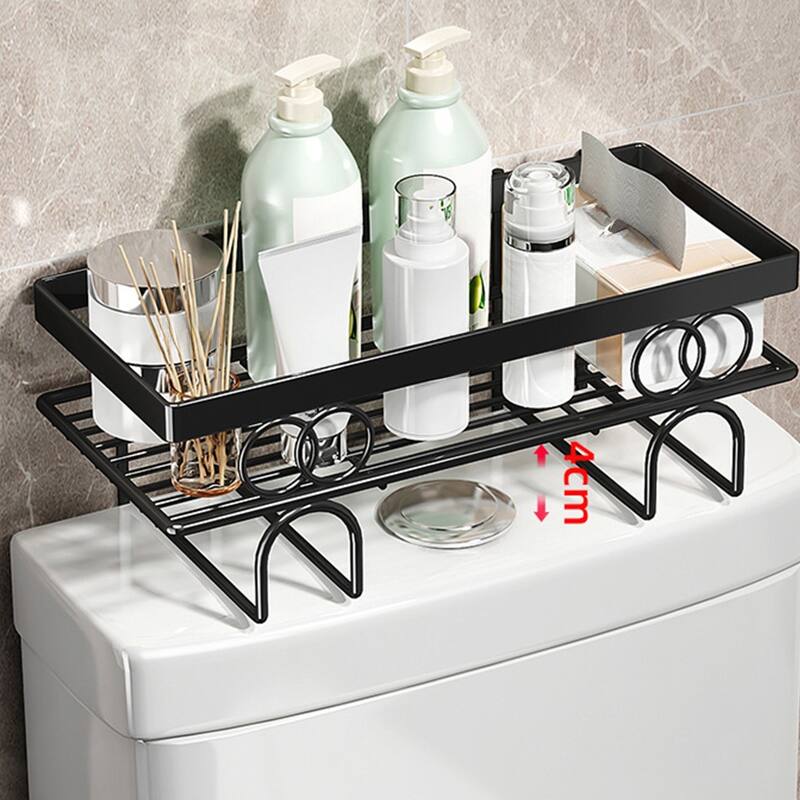 Over The Toilet Storage Shelf, Large Capacity Bathroom Storage Organizer, Punch-Free Metal Home Storage Rack