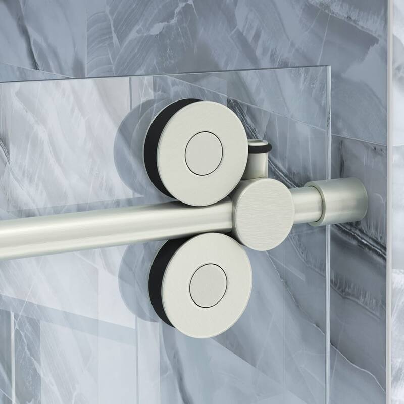 Seawin 52 - 56 in. W x 77 in. H Cosmo Frameless Shower Door 3/8 inch (10 mm) Thick Clear Tempered Glass with NanoShield Coating