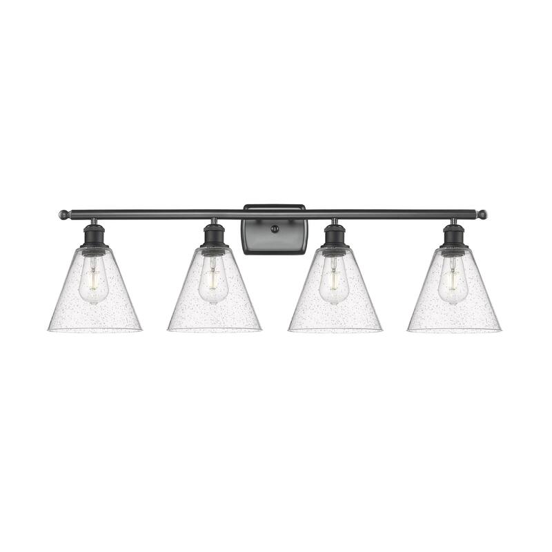 Innovations Lighting Berkshire - 4 Light 38" Bath Vanity Light - Matte Black Finish/Seedy