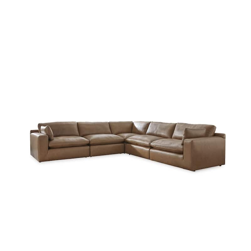 Signature Design by Ashley Emilia Medium Brown 5-Piece Sectional - 132"W x 132"D x 36"H