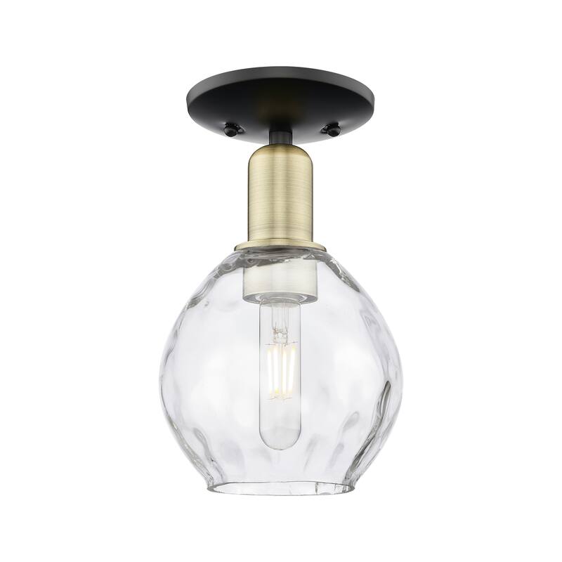 Innovations Lighting Endless Possibilities Arcadia - Waverly - 1 Light 6" Semi-Flush Mount - Black Antique Brass