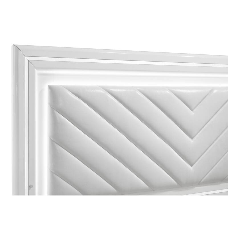 Cassia LED Panel Bed White High Gloss