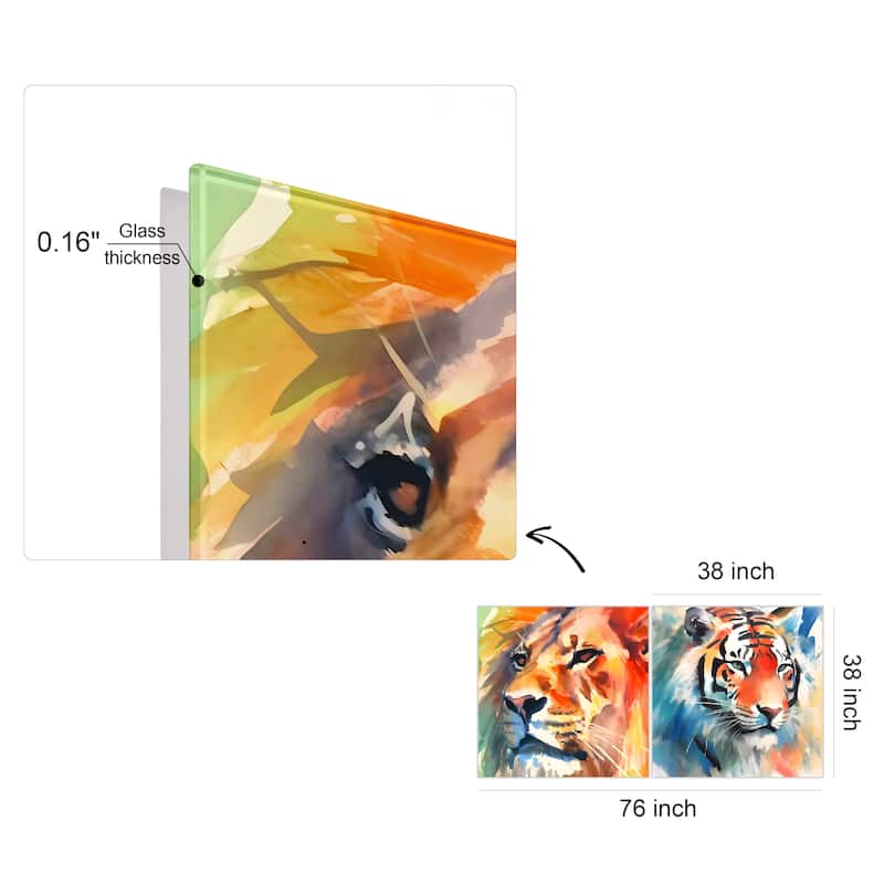 Empire Art Direct Regal Strength Printed Tempered Glass Wall Art - Multi-Color