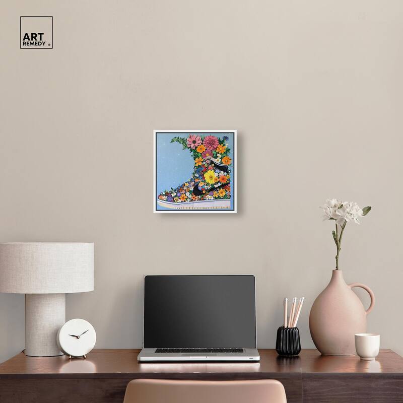 Blooming Floral Sneaker Canvas by Art Remedy