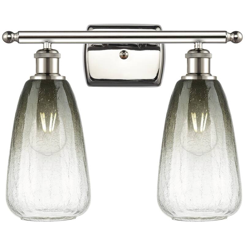 Innovations Lighting 516-2W-14-16 Brookhaven Almond Vanity Brookhaven - Polished Nickel / Slate