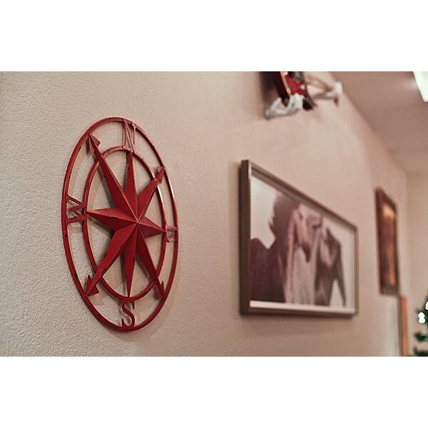 Shop 20 Inch Distressed Metal Compass Rose Nautical Wall Decor