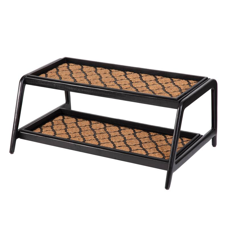 Jani Double-Tier Black Stand 3-Pair Rubber Boot Trays - Shangri-La