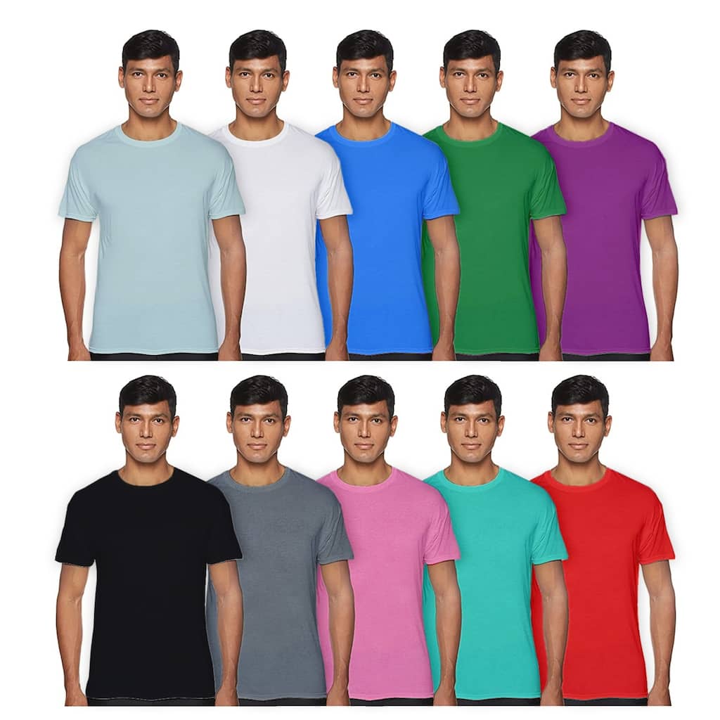 Mens Laviva Active Moisture Wicking Dry Fit Crew Neck Shirts 3Pack Multiple Colors
