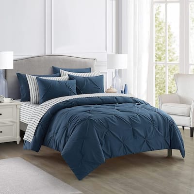 Sharper Image 9-Piece Down Alternative Pintuck Bed-in-a-Bag Set