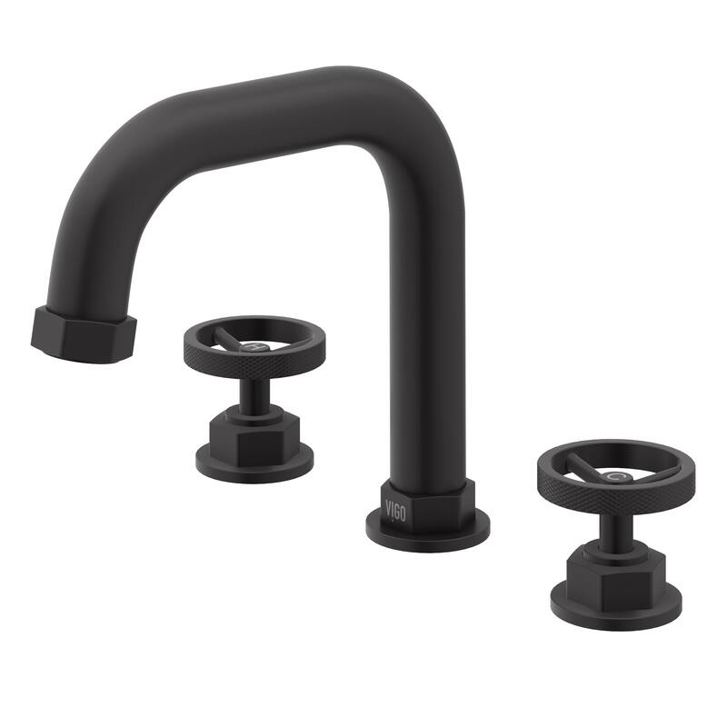 VIGO Hart 7" H 2-Handle Widespread Bathroom Faucet - Matte Black