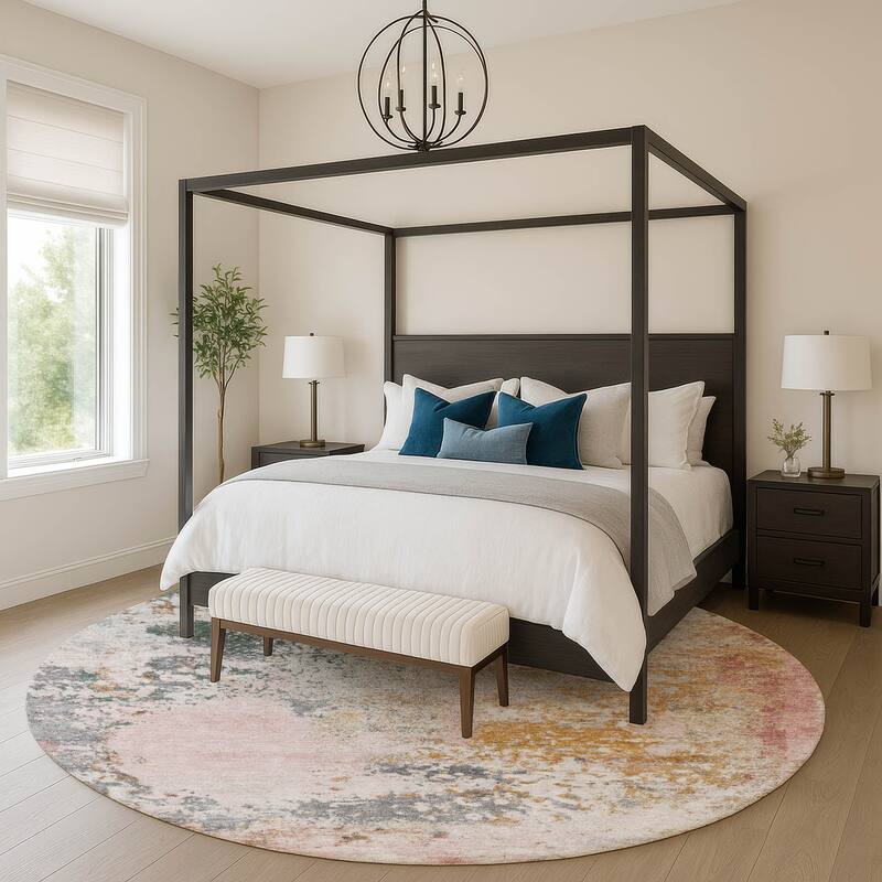 Premium Washable Super Soft Modern Casual Mayfield Rug - Pink - 8' x 8'