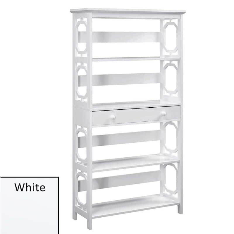 Convenience Concepts Omega 5 Tier Bookcase with Drawer