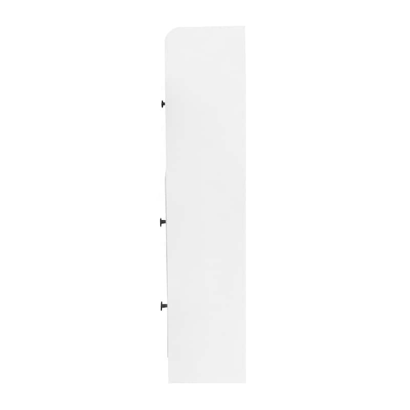 Roomfitters Modern Entryway Shoe Cabinet with Pull-Down Seat, Versatile Tipping Bucket Storage Rack, White