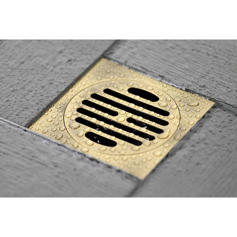 Watercourse Symmetric 4" Square Grid Shower Drain