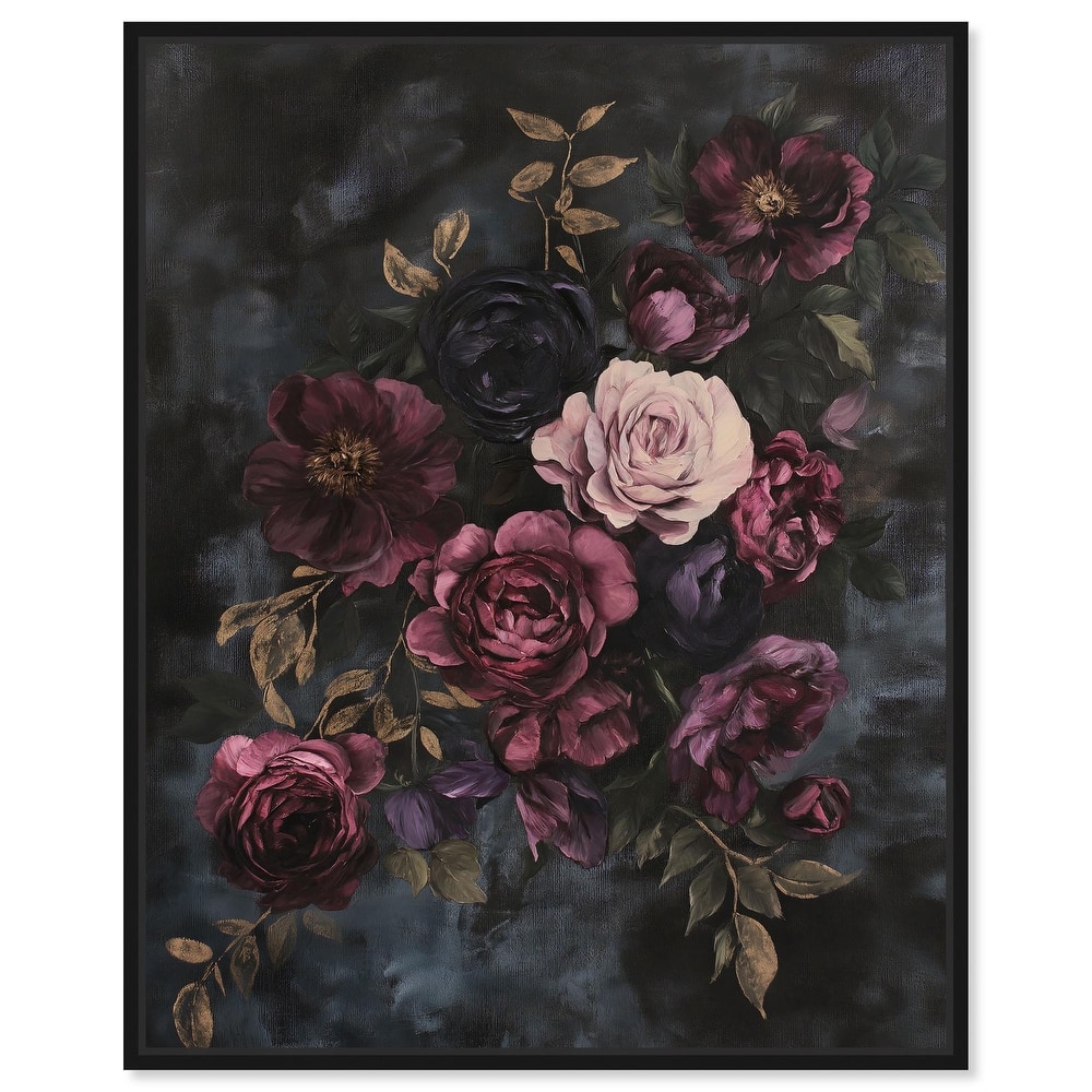 Vintage Dark Roses Canvas by Art Remedy