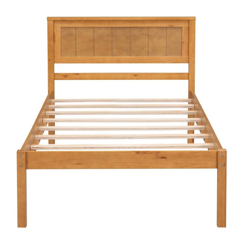 Twin/Full/Queen Size Wood Platform Bed Frame with Headboard-No Box Spring Needed