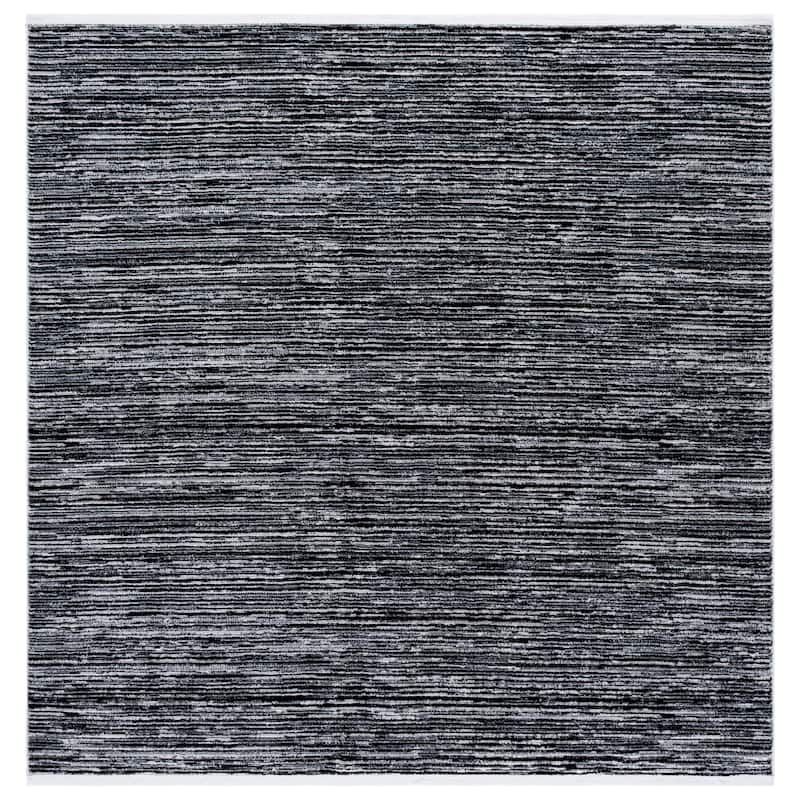 SAFAVIEH Mila Hansina Modern & Contemporary Rug - 6'7" Square - Black/Ivory