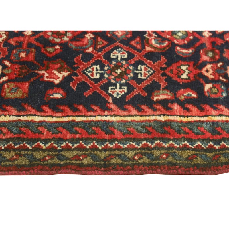 Fine Vintage Distressed Alice Navy/Red Runner - 2'7" x 10'11"