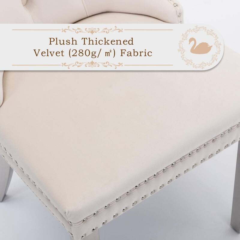 Tufted Naliheads Solid Wood Upholstered Dining Chairs (Set of 4)