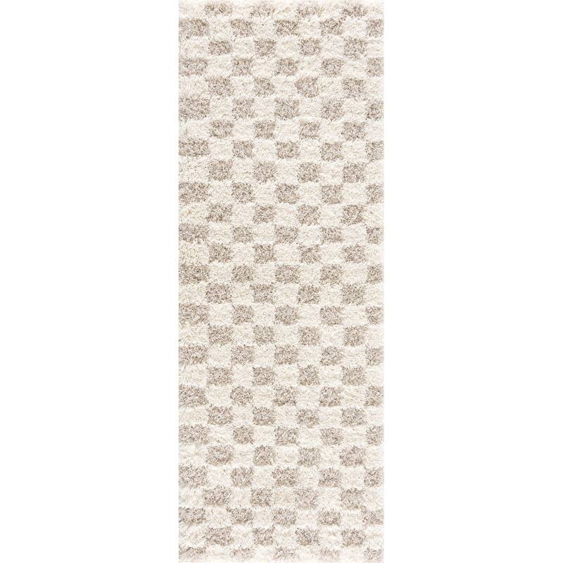 Hauteloom Atira Living Room, Bedroom Area Rug - Contemporary - Plush Pile - Light Gray,Cream - 7'10" x 10'3"
