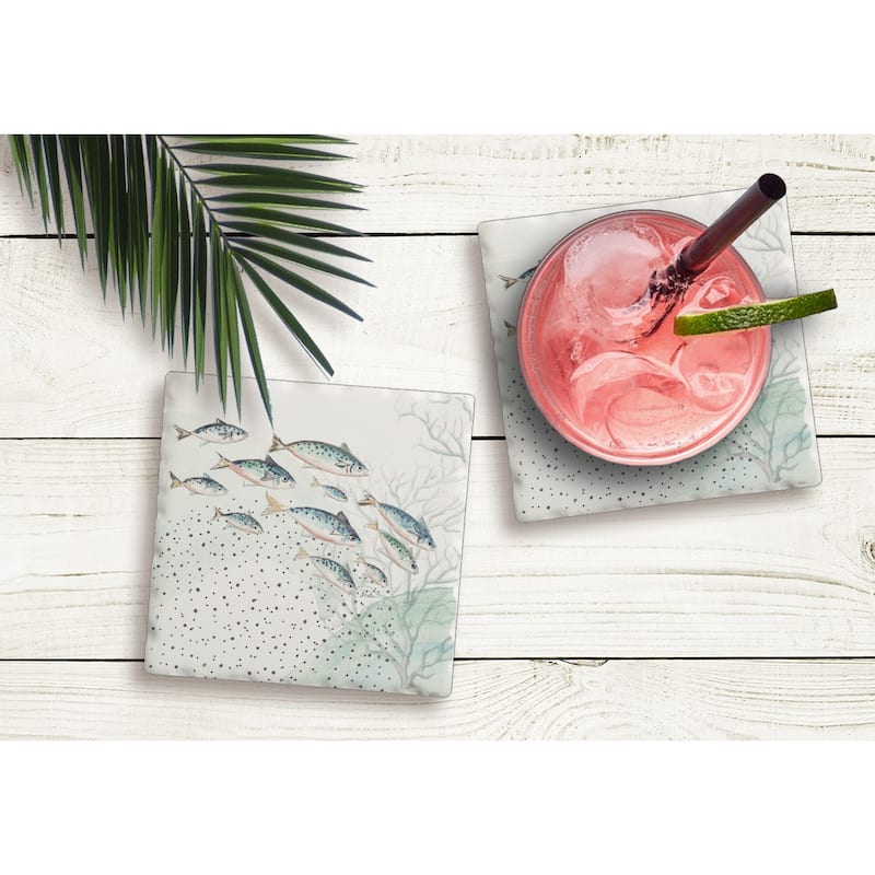 Counterart Absorbent Stone Coasters - School - Set of 4 - 4x4x1.550
