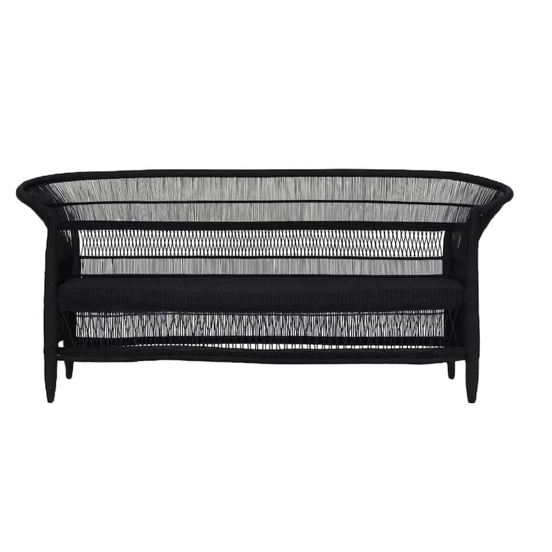 Handwoven Natural Rattan 4-Piece Indoor Seating Set - 2 Chairs, Loveseat, and 3-Seater Settee, Solid Wood Frame, Boho Farmhouse