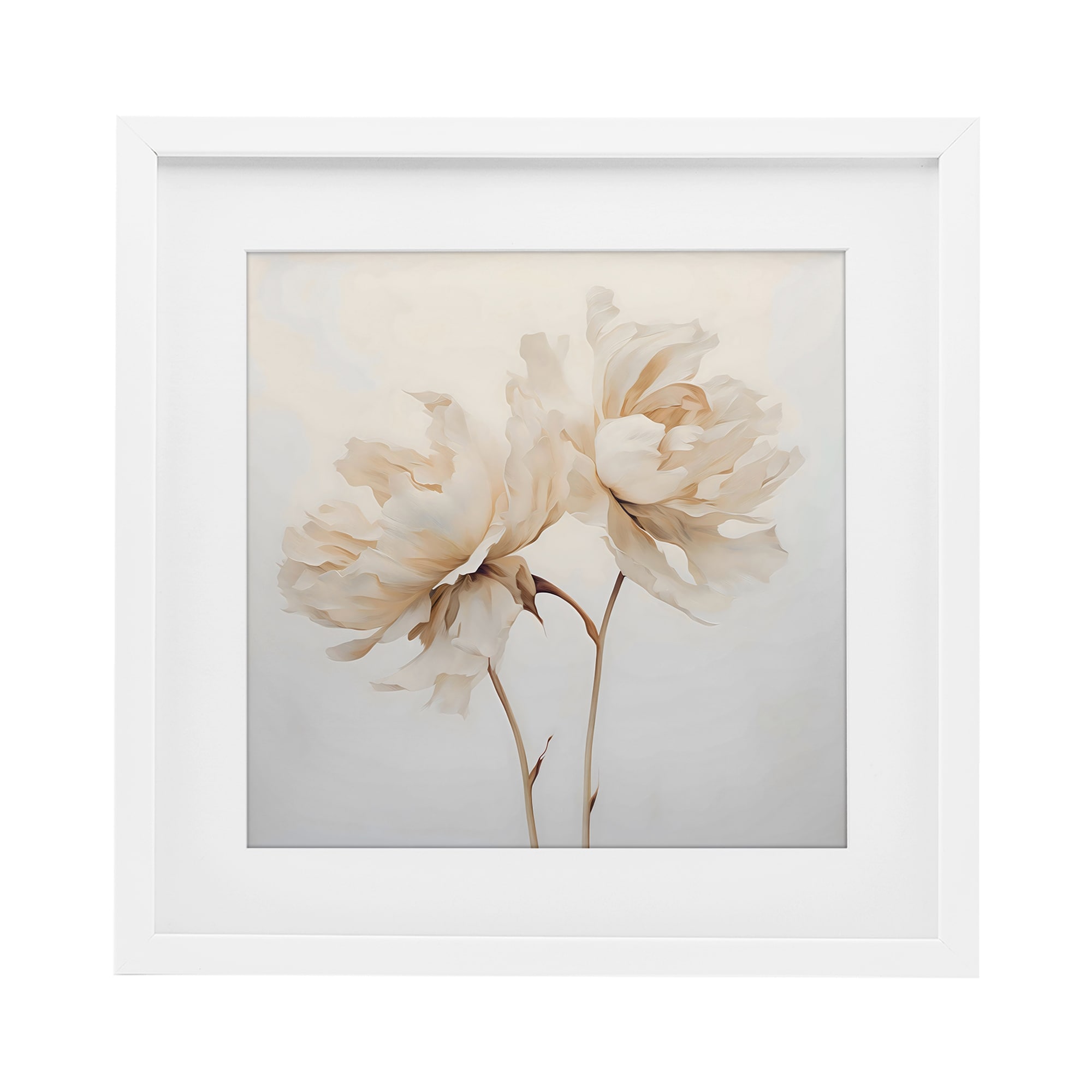 Stupell Soft Blooming White Peonies Under Glass Framed Design By Creative Studio