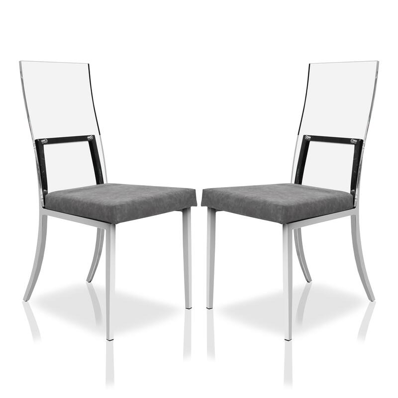 Copper Grove Brusartsi Modern Clear Acrylic Dining Chairs (Set of 2)