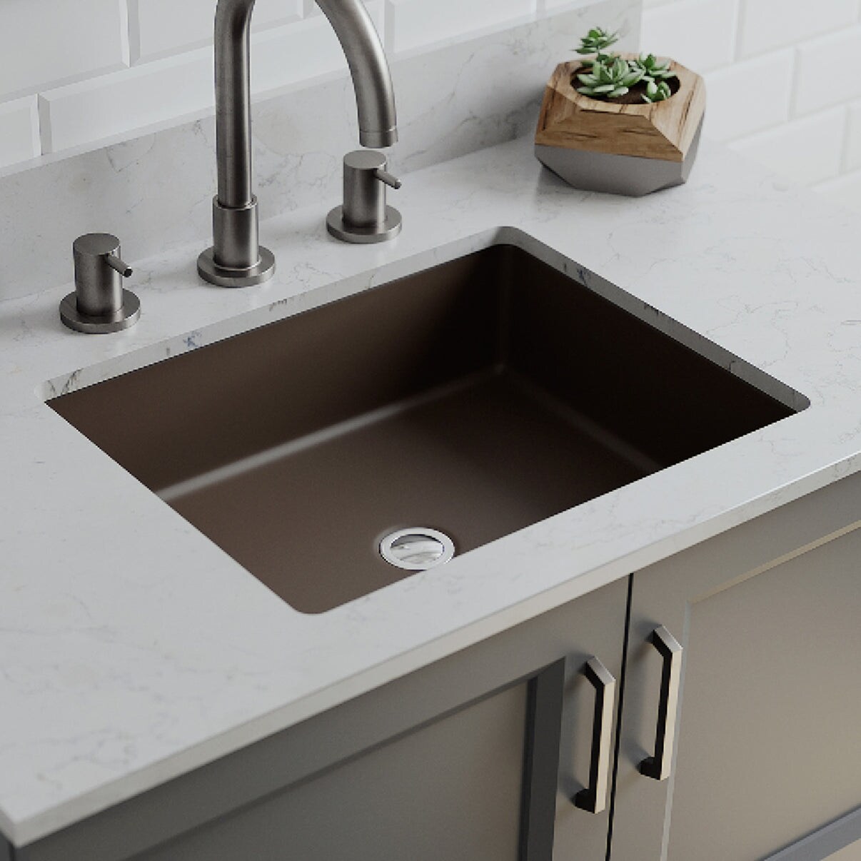 Lexicon Platinum V330 Quartz Composite Rectangle Vanity Sink