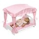 preview thumbnail 5 of 5, Badger Basket Canopy Doll Bed with Bedding - White/Pink - 22" x 11.75" x 20"