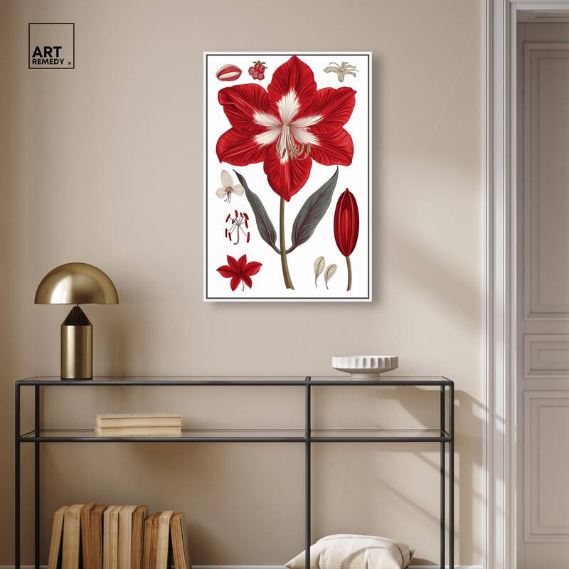 Amaryllis Anatomy Canvas by Art Remedy
