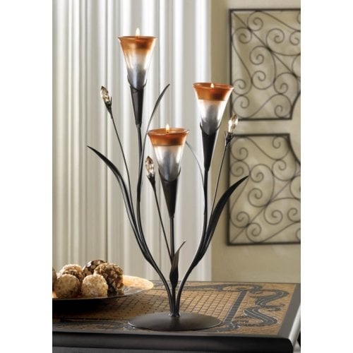 Dawn Lily Triple Candleholder