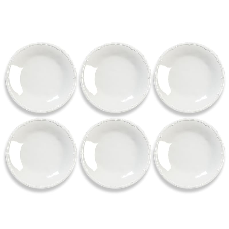 Abode Homewares Bamboo Raised Rim Melamine Salad Plate - White - 8.5" - Set of 6 - White