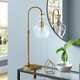 Brushed Brass with Seeded Glass Shade