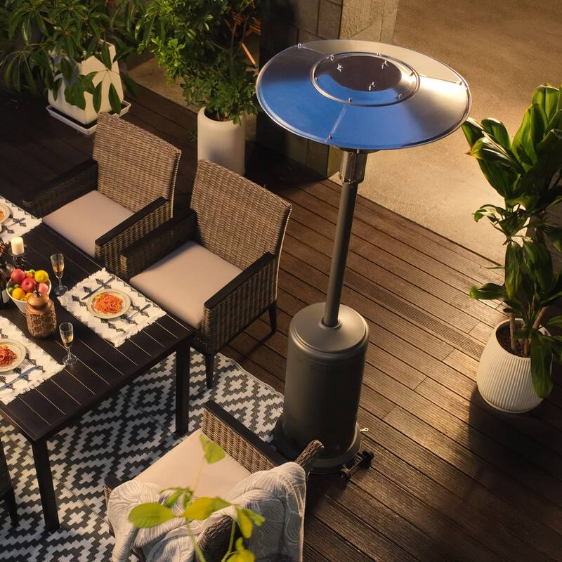 Powder-Coated Propane Gas Outdoor Heater with Wheels, ETL Certified