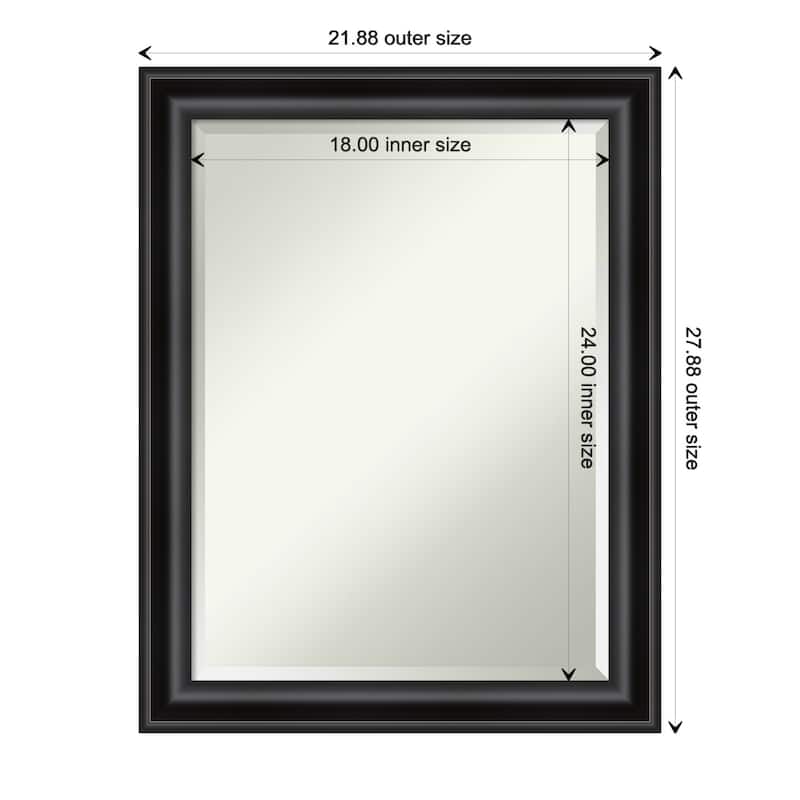 Beveled Wall Mirror - Grand Black Narrow Frame - Grand Black Narrow - 22 x 28-inch