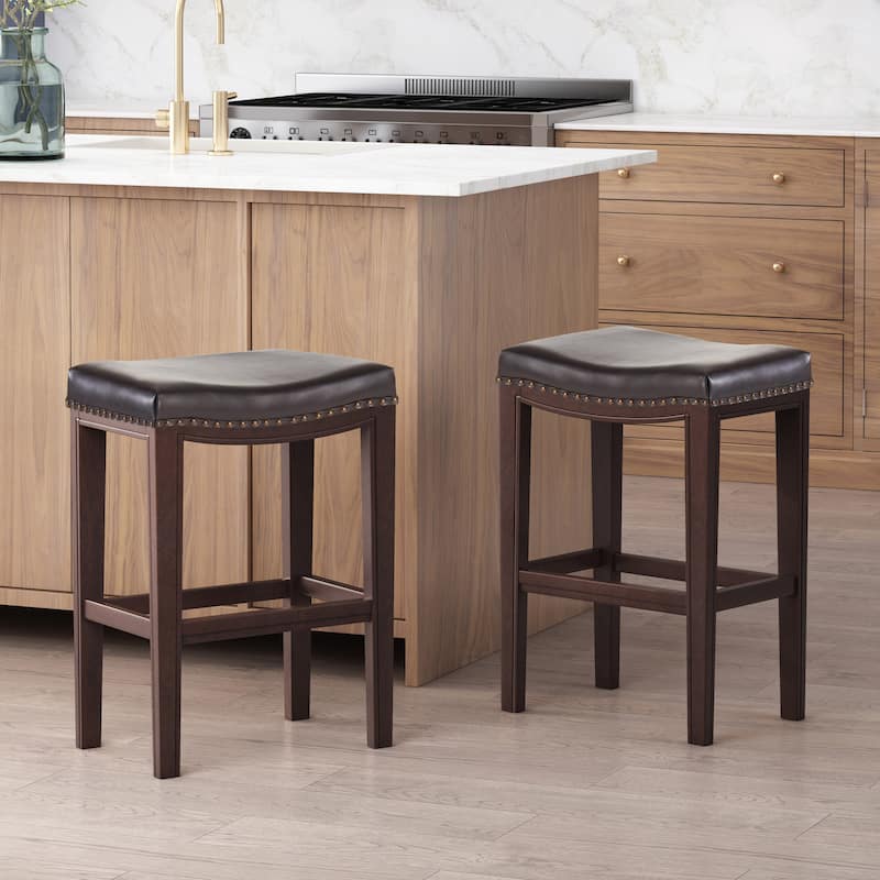 Tiffin Studded Counterstool - Brown