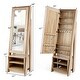 preview thumbnail 8 of 6, 2-in-1 Wooden Cosmetics Storage Cabinet with Full-Length Mirror and Bottom Rack - 21" x 16" x 68" (L x W x H)