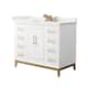 Option White / White Quartz Top / Satin Bronze Hardware