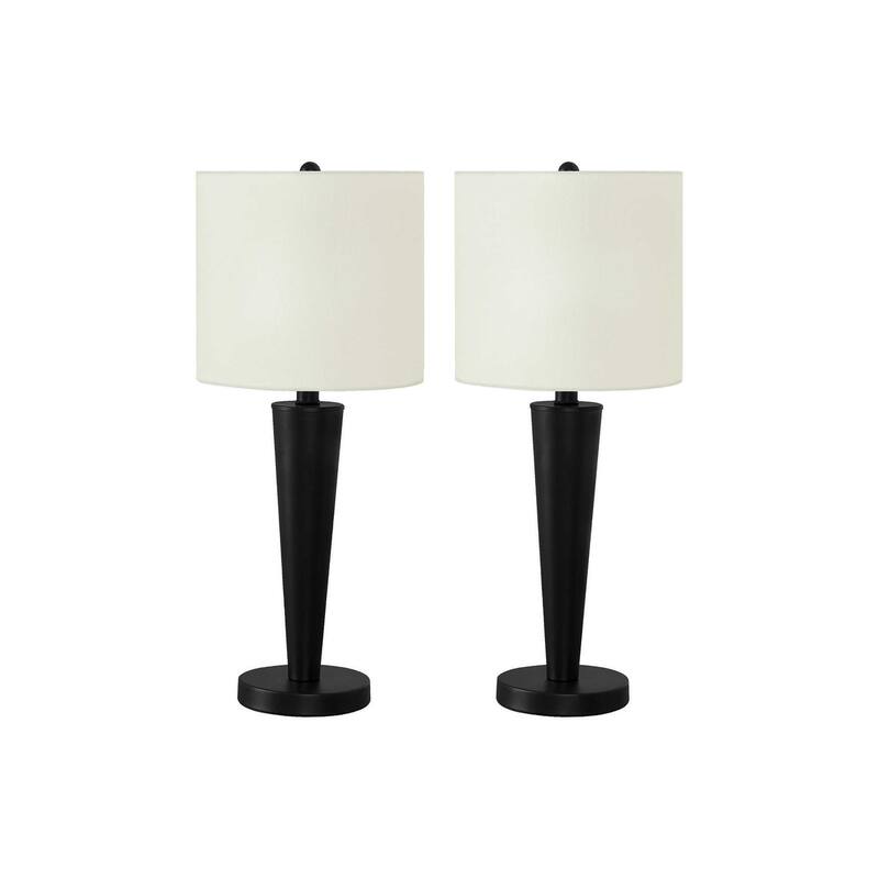 Set of 2 Table Lamps with USB Port 24 Inch Height Nickel Finish