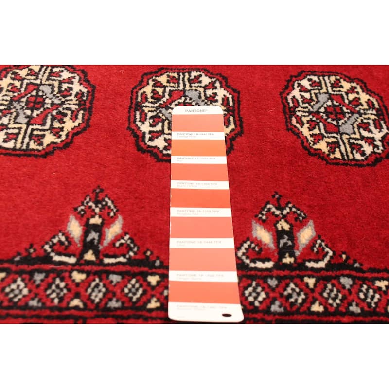 ECARPETGALLERY Hand-knotted Finest Peshawar Bokhara Red Wool Rug - 2'8 x 3'11