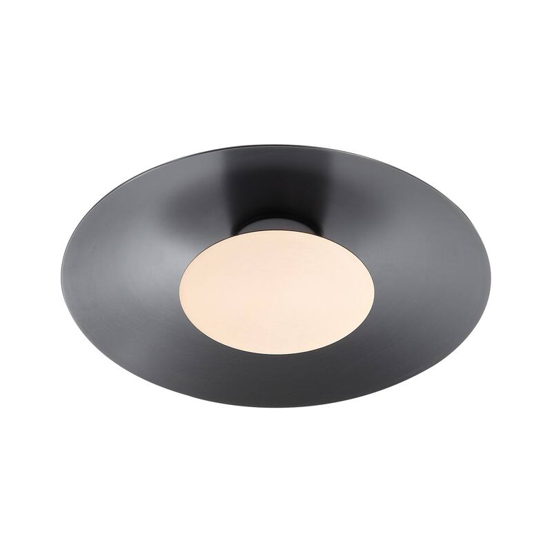 Yep by Golden Lighting Luma Integrated LED Flush Mount in Graphite and French Gold shade - Gray