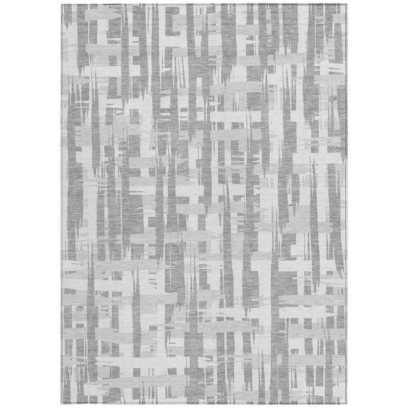HomeRoots Striped Transitional Rectangle Outdoor Rug